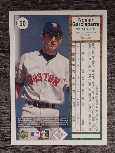 2002 UD Authentics #50 Nomar Garciaparra (NM)