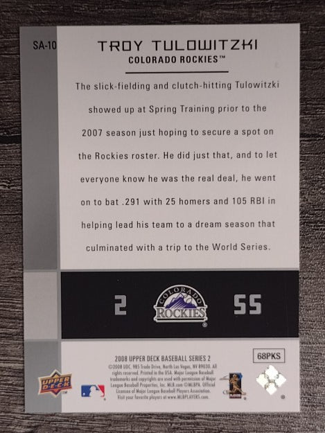 2008 Upper Deck Star Attractions #SA10 Troy Tulowitzki