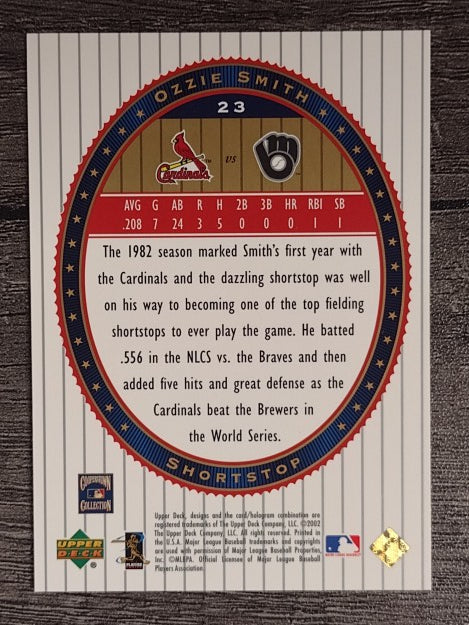 2002 Upper Deck World Series Heroes #23 Ozzie Smith