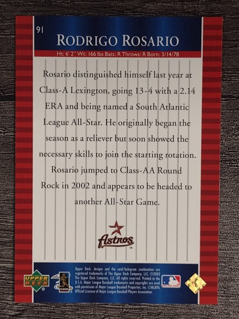 2002 Upper Deck World Series Heroes #91 Rodrigo Rosario PH RC