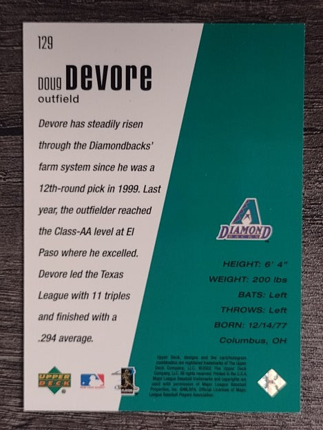 2002 Upper Deck Diamond Connection #129 Doug Devore DC RC
