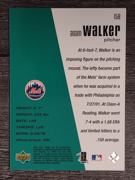 2002 Upper Deck Diamond Connection #158 Adam Walker DC RC