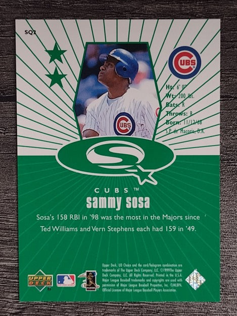 1999 UD Choice StarQuest Green #2 Sammy Sosa