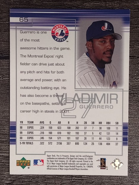 2001 Upper Deck Pros and Prospects #65 Vladimir Guerrero