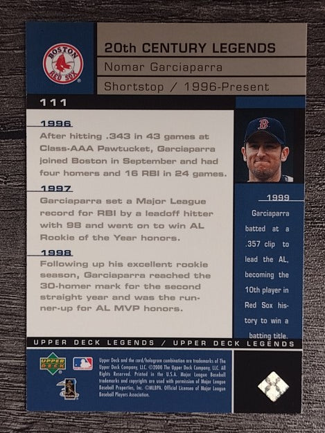 2000 Upper Deck Legends #111 Nomar Garciaparra 20C