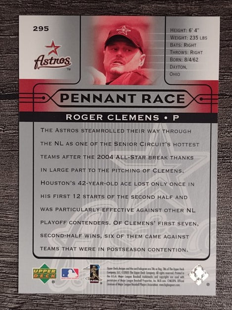 2005 Upper Deck #295 Roger Clemens PR