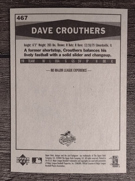2004 Upper Deck Vintage #467 Dave Crouthers RC