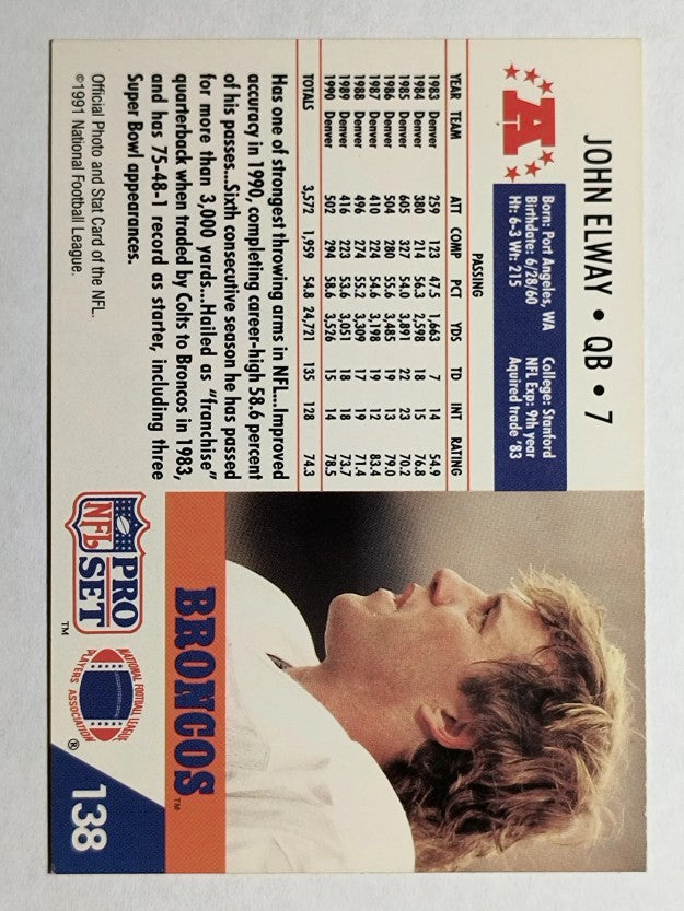 1991 Pro Set #138 John Elway