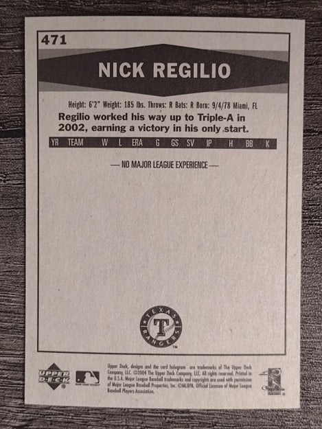 2004 Upper Deck Vintage #471 Nick Regilio RC