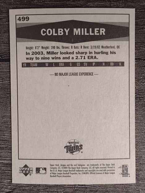 2004 Upper Deck Vintage #499 Colby Miller RC