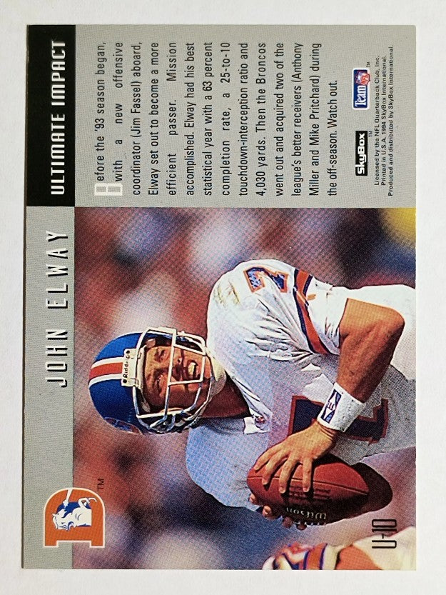 1994 SkyBox Impact Ultimate Impact #U10 John Elway