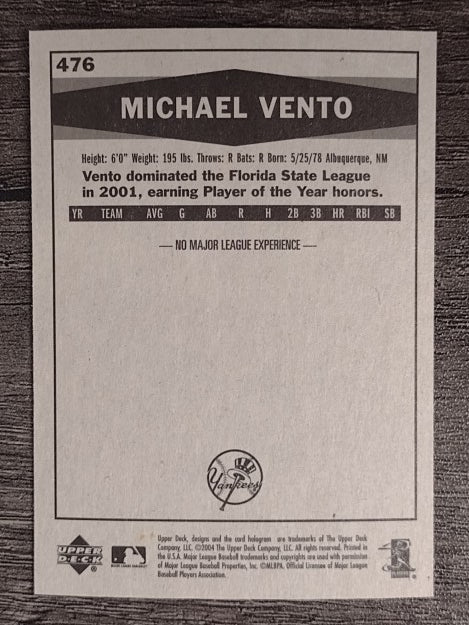 2004 Upper Deck Vintage #476 Mike Vento RC