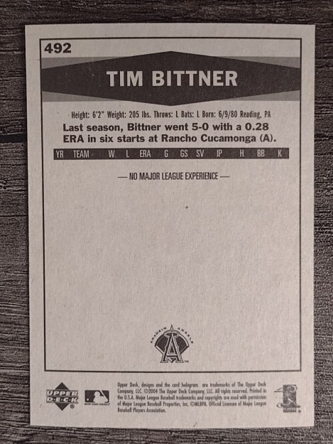 2004 Upper Deck Vintage #492 Tim Bittner RC