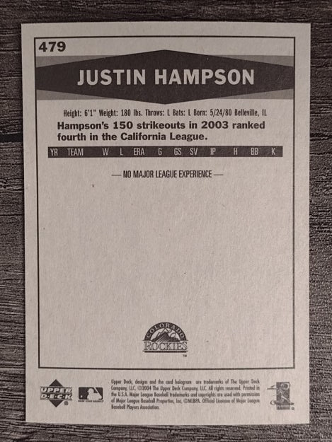 2004 Upper Deck Vintage #479 Justin Hampson RC