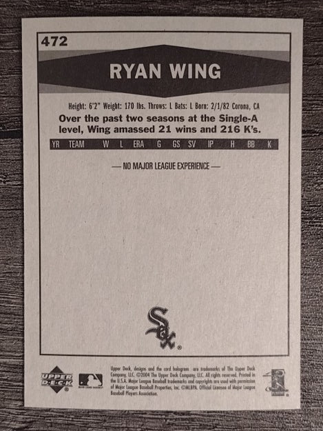 2004 Upper Deck Vintage #472 Ryan Wing RC (EXMT)