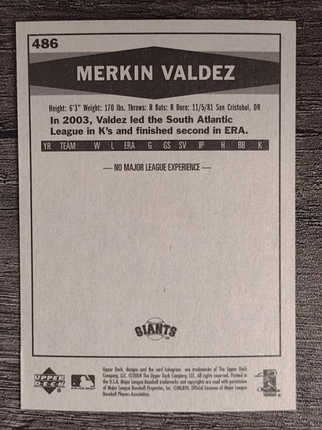 2004 Upper Deck Vintage #486 Merkin Valdez RC (EX)