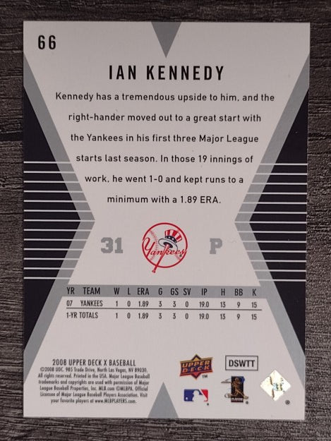 2008 Upper Deck X #66 Ian Kennedy RC