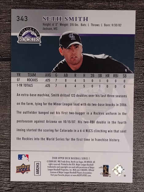 2008 Upper Deck #343 Seth Smith