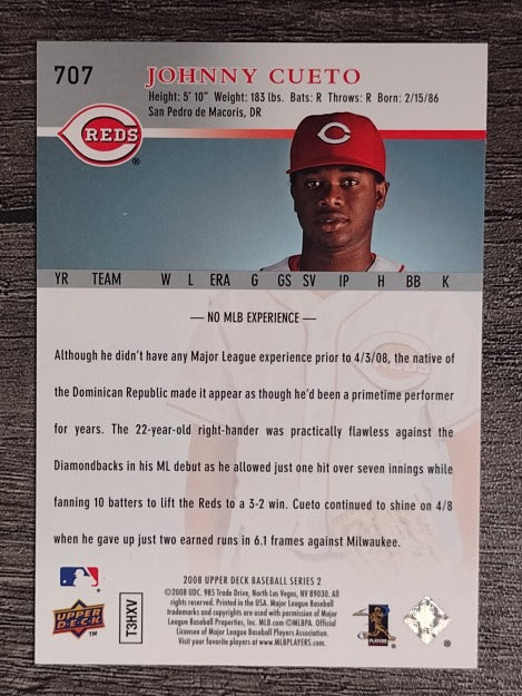 2008 Upper Deck #707 Johnny Cueto RC