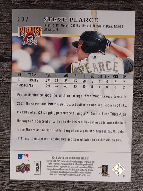2008 Upper Deck #337 Steve Pearce RC