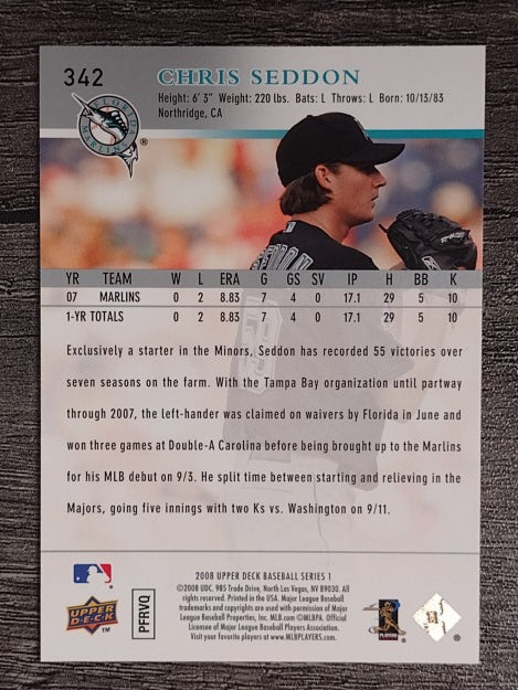 2008 Upper Deck #342 Chris Seddon