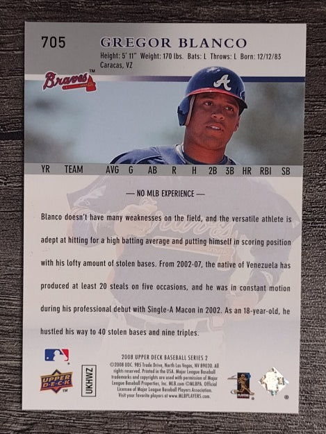 2008 Upper Deck #705 Gregor Blanco