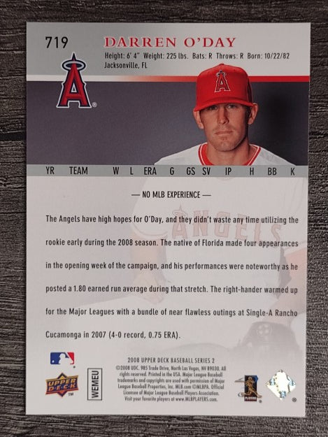 2008 Upper Deck #719 Darren O'Day RC