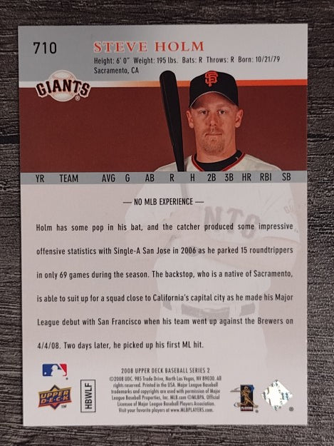 2008 Upper Deck #710 Steve Holm RC