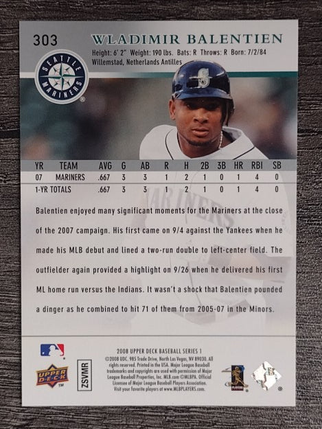 2008 Upper Deck #303 Wladimir Balentien