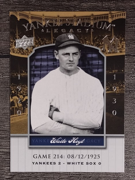 2008 Upper Deck Yankee Stadium Legacy Collection #214 Waite Hoyt