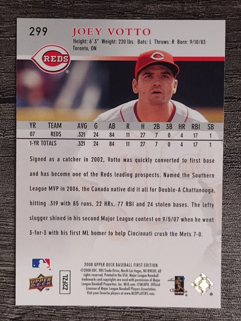 2008 Upper Deck First Edition #299 Joey Votto