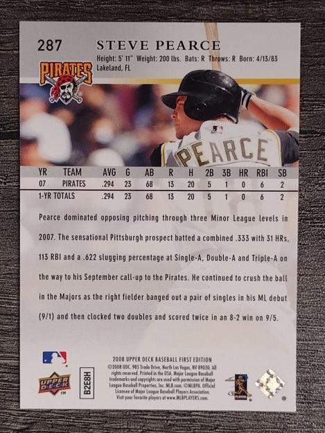 2008 Upper Deck First Edition #287 Steve Pearce RC