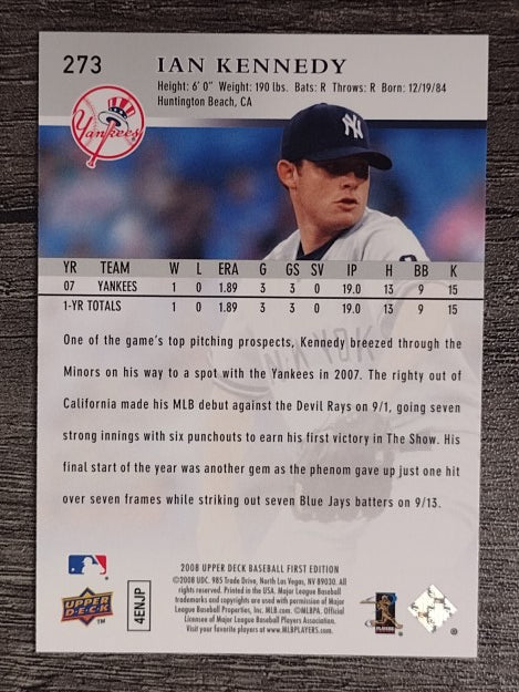 2008 Upper Deck First Edition #273 Ian Kennedy RC