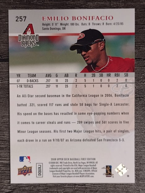 2008 Upper Deck First Edition #257 Emilio Bonifacio RC