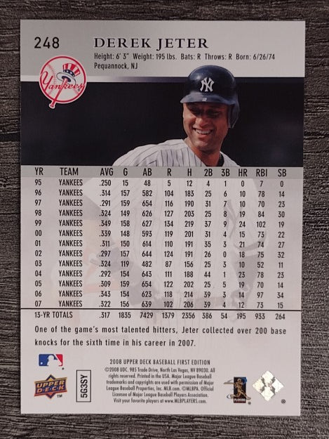 2008 Upper Deck First Edition #248 Derek Jeter