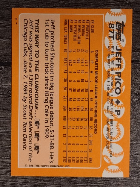 1988 Topps Traded #87T Jeff Pico