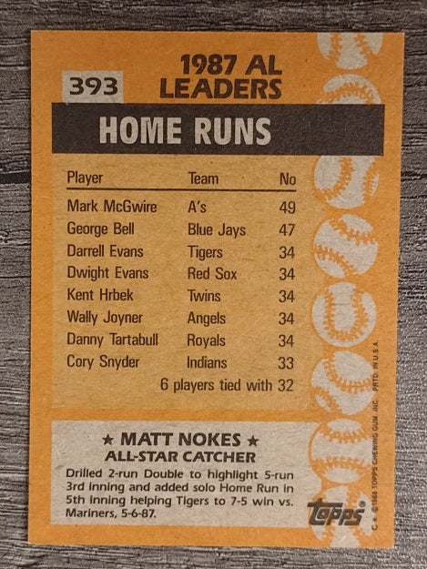1988 Topps #393 Matt Nokes AS