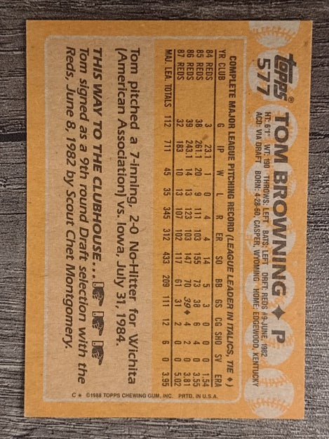 1988 Topps #577 Tom Browning