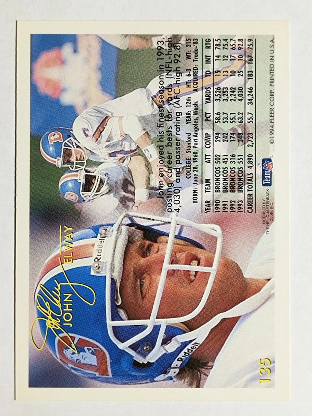 1994 Fleer #135 John Elway