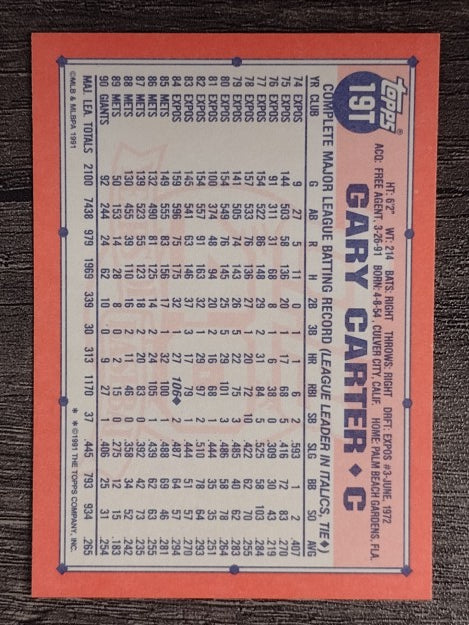 1991 Topps Traded #19T Gary Carter