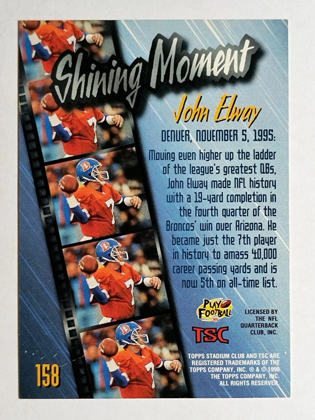 1996 Stadium Club #158 John Elway SM SP