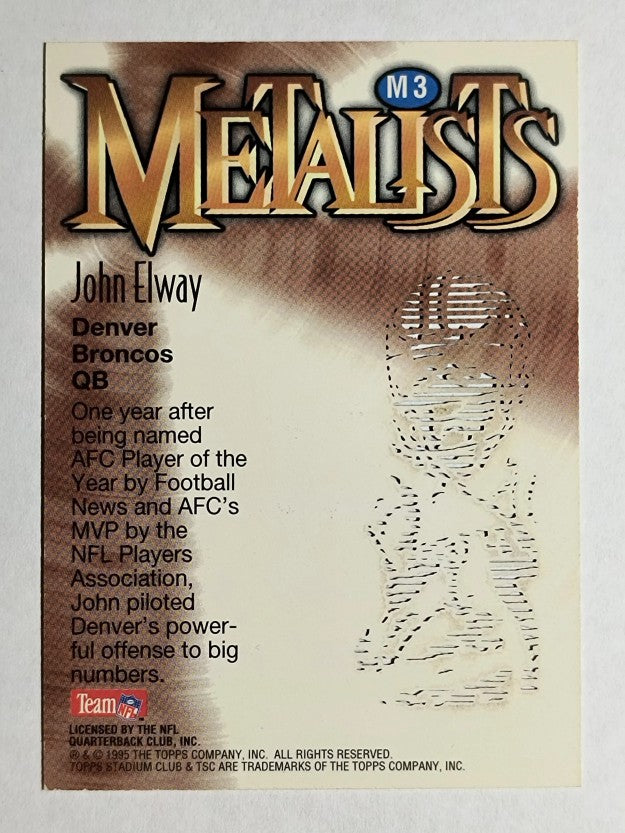 1995 Stadium Club Metalists #M3 John Elway
