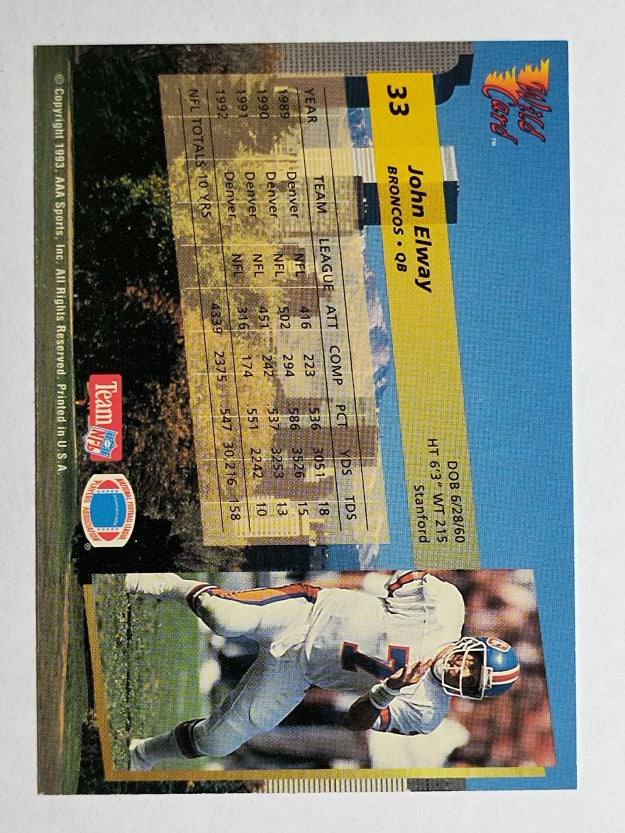 1993 Wild Card #33 John Elway