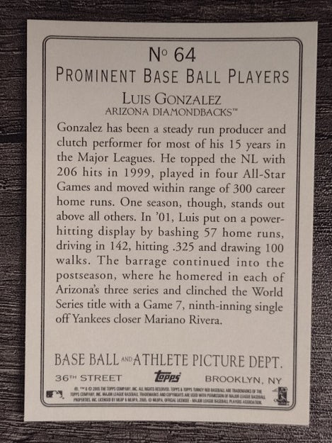 2005 Topps Turkey Red #64 Luis Gonzalez
