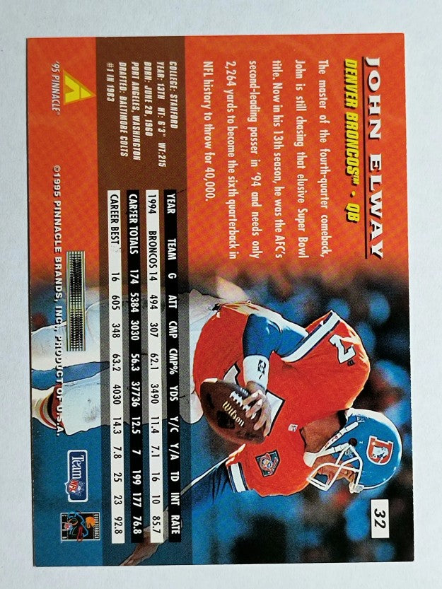 1995 Pinnacle #32 John Elway