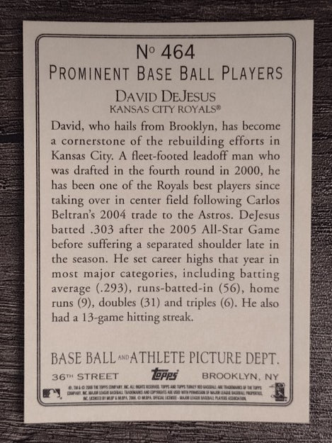 2006 Topps Turkey Red #464 David DeJesus