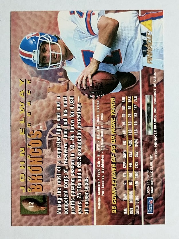1994 Pinnacle #12 John Elway