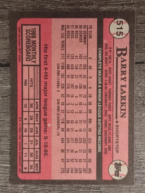 1989 Topps #515 Barry Larkin