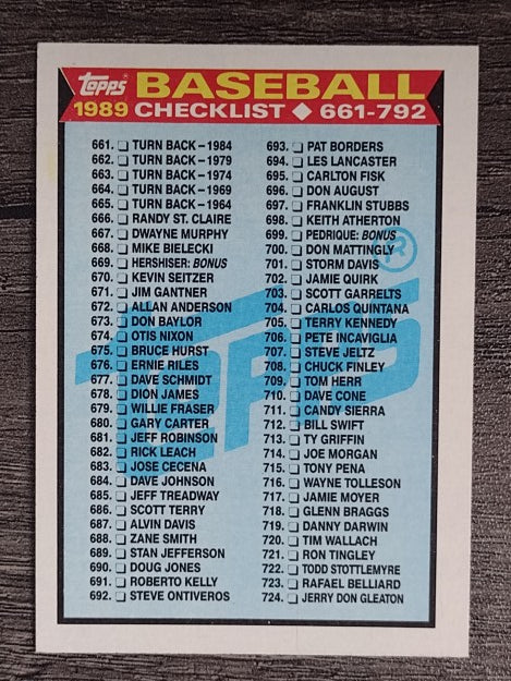 1989 Topps #782 Checklist 661-792