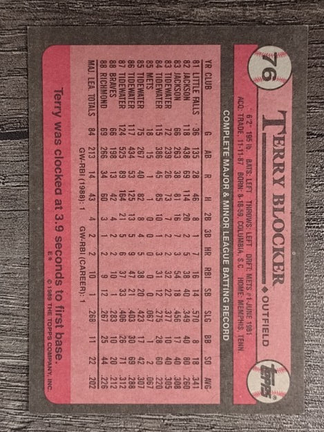 1989 Topps #76 Terry Blocker